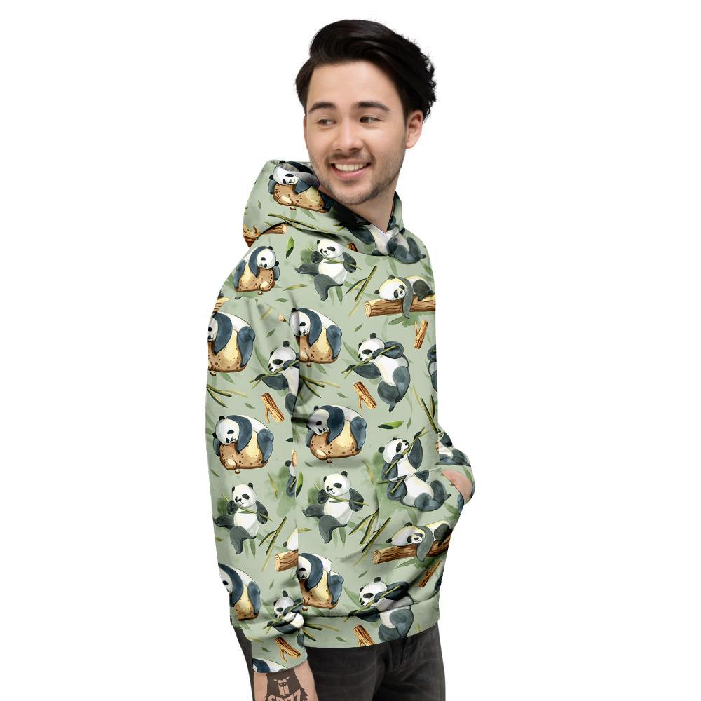 Panda Bear Watercolor Print Pattern Men's Hoodie-grizzshop