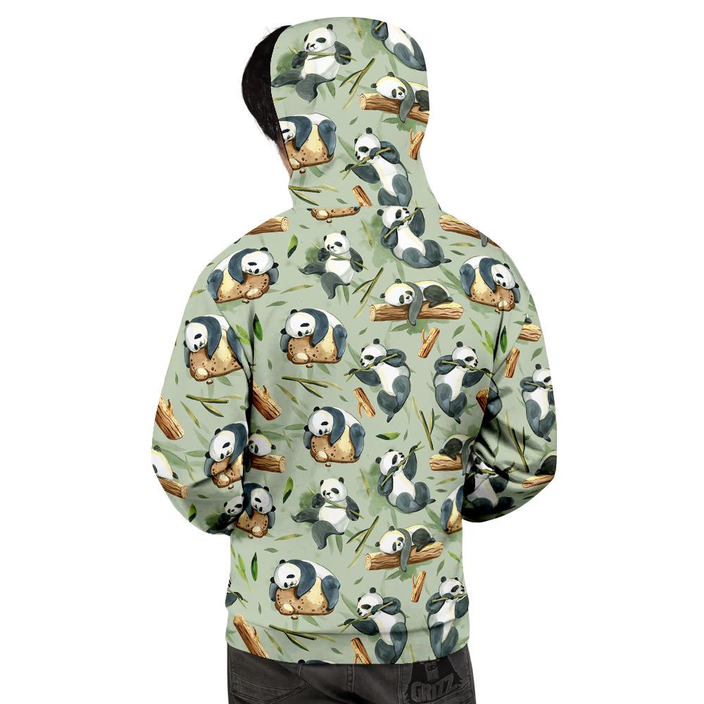 Panda Bear Watercolor Print Pattern Men's Hoodie-grizzshop