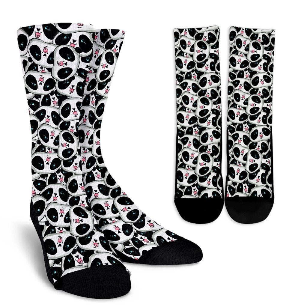 Panda Baby Pattern Print Unisex Crew Socks-grizzshop