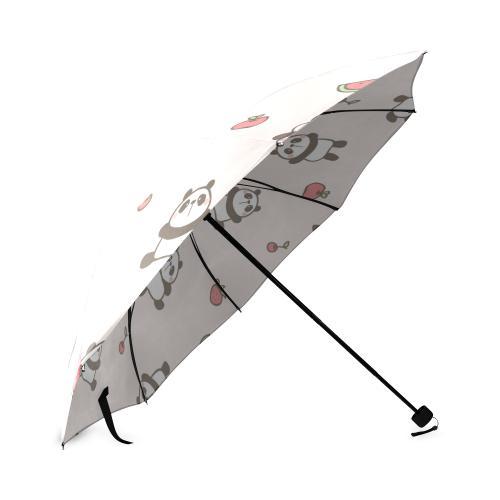 Panda Fruit Pattern Print Foldable Umbrella-grizzshop