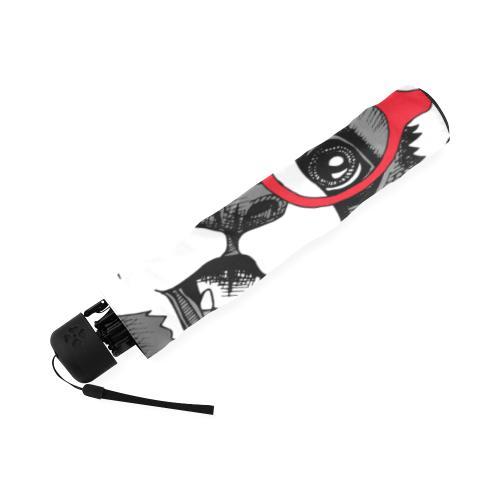 Panda Red Glasses Pattern Print Foldable Umbrella-grizzshop