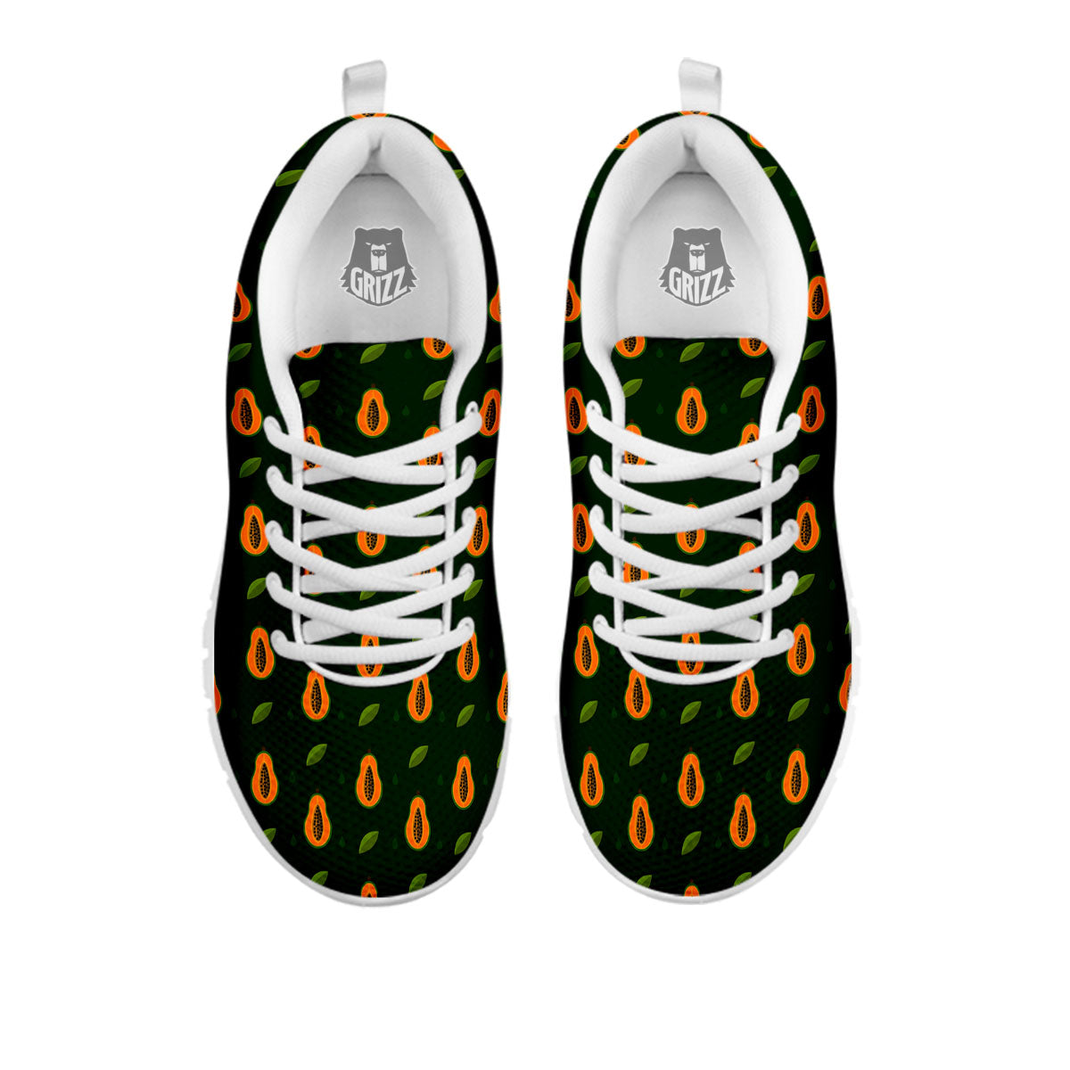 Papaya Exotic Print Pattern White Sneaker-grizzshop