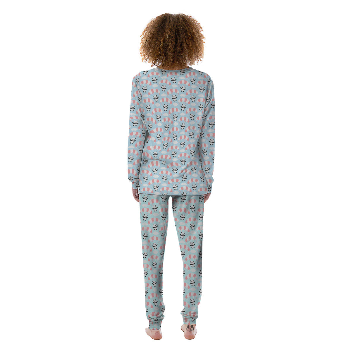 Parachute And Cute Panda Print Pattern Women's Pajamas-grizzshop