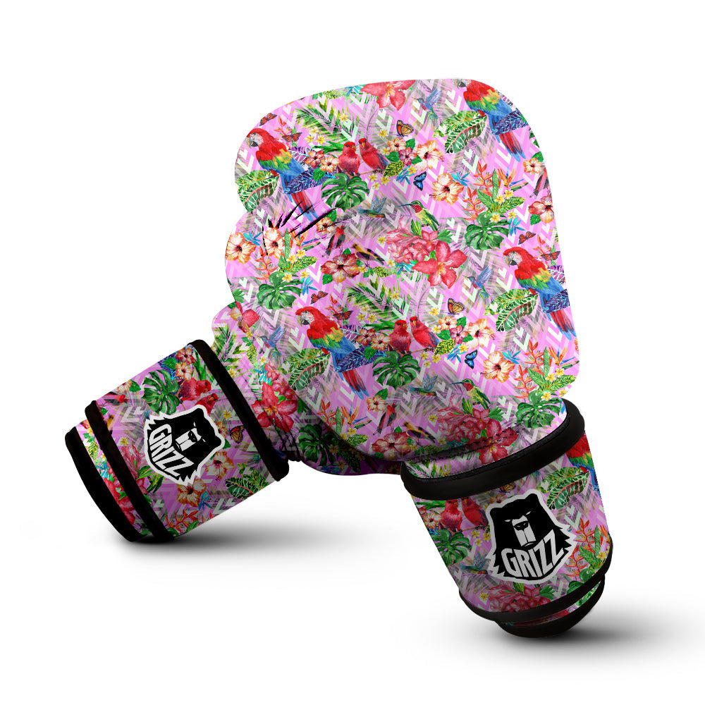 Paradise Flower Bird Print Pattern Boxing Gloves-grizzshop