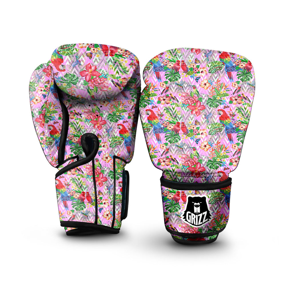 Paradise Flower Bird Print Pattern Boxing Gloves-grizzshop