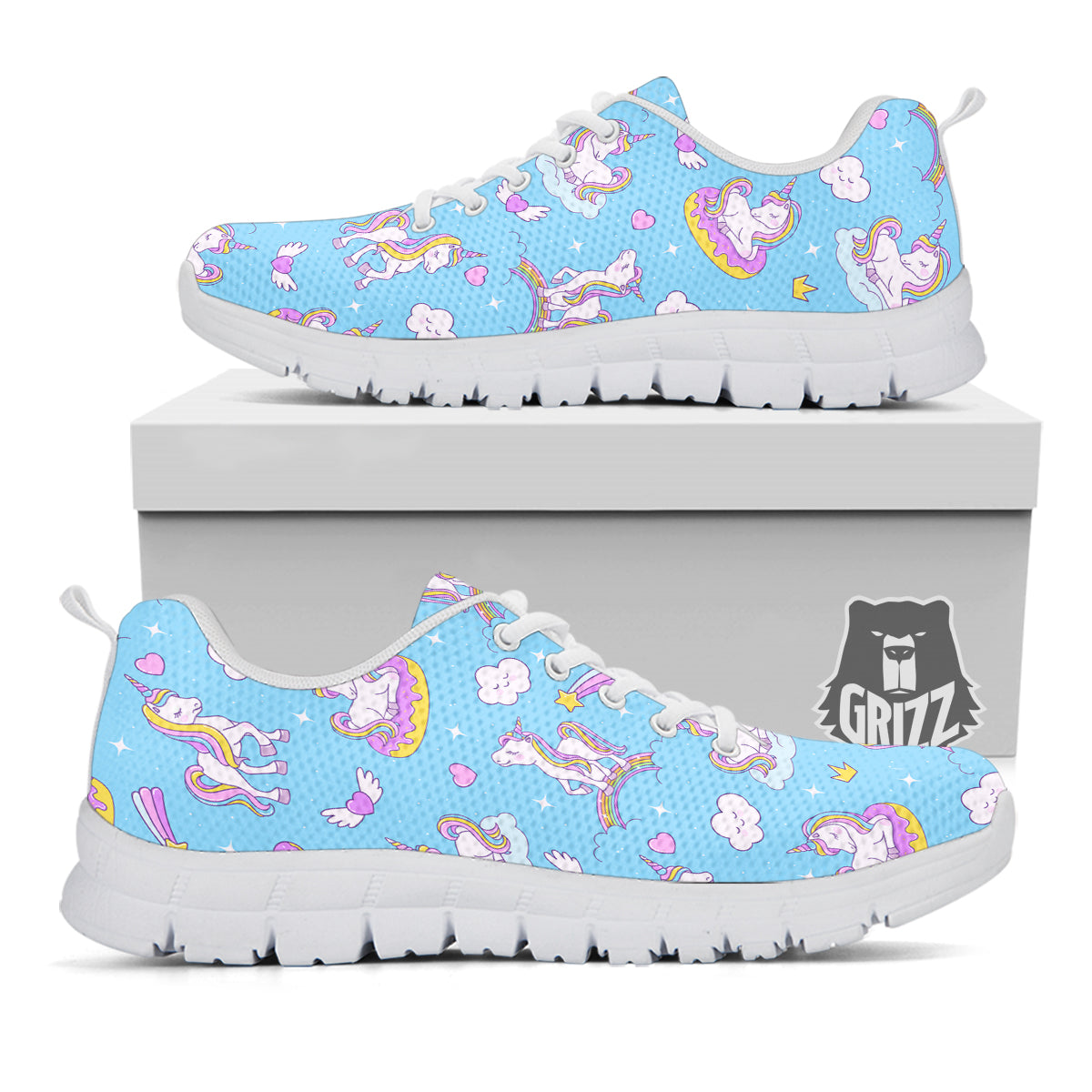 Paradise Unicorn Print Pattern White Sneaker-grizzshop