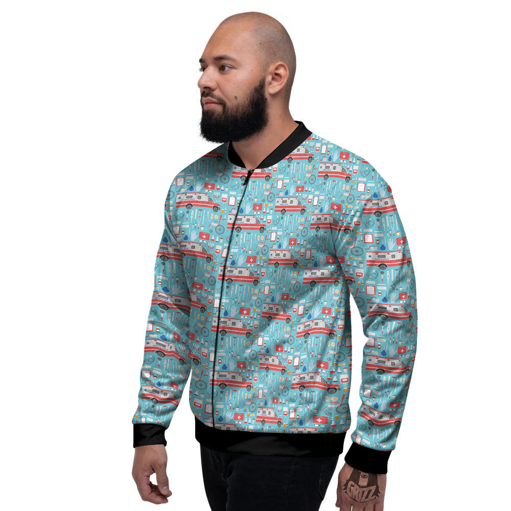 Paramedic EMS Print Pattern Men's Bomber Jacket-grizzshop