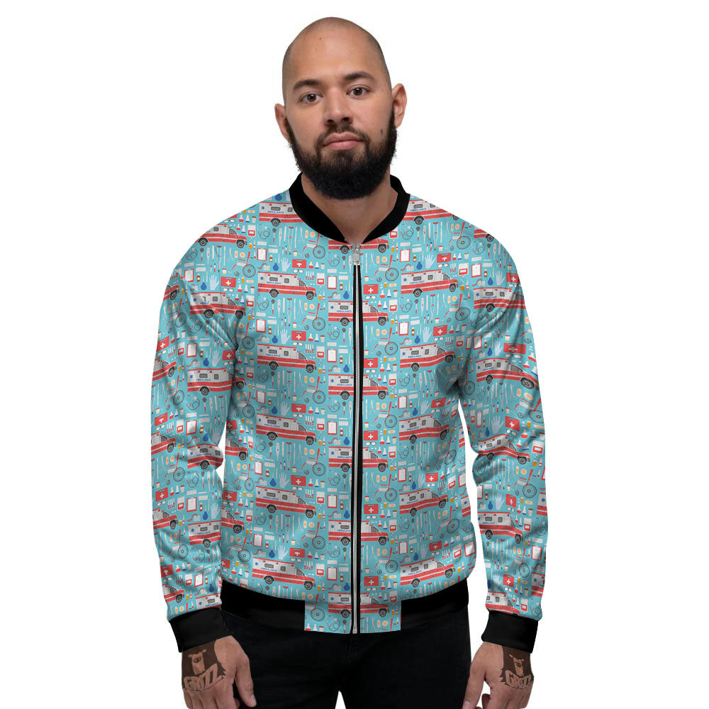 Paramedic EMS Print Pattern Men's Bomber Jacket-grizzshop