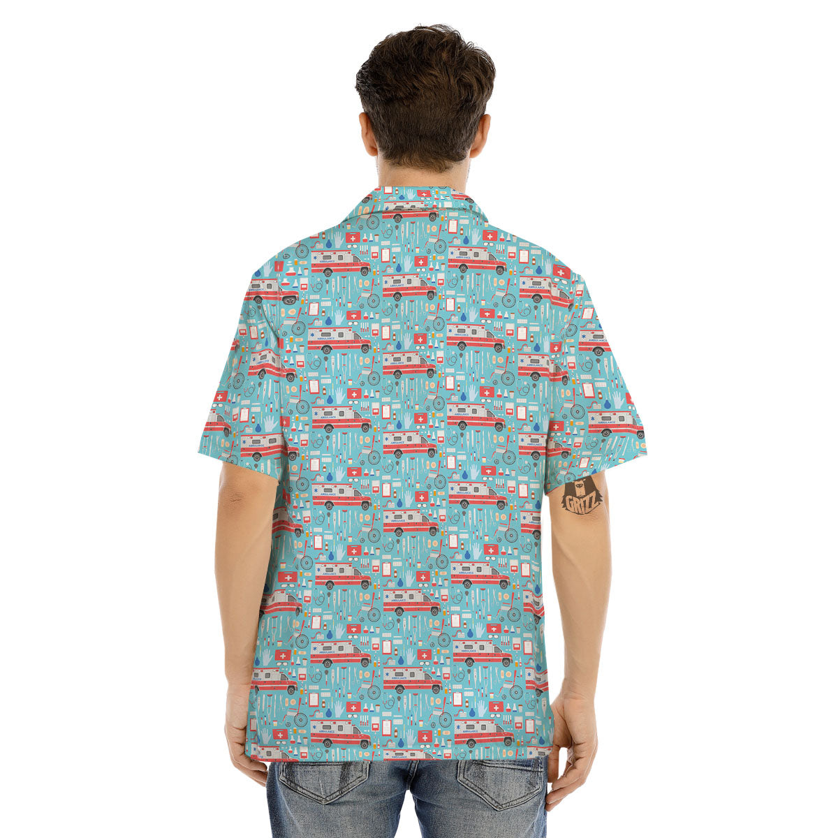 Paramedic EMS Print Pattern Men's Hawaiian Shirt-grizzshop