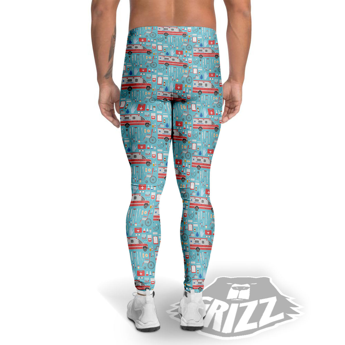 Paramedic EMS Print Pattern Men's Leggings-grizzshop