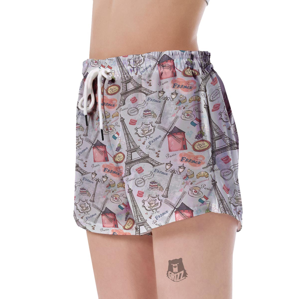 Paris France Pattern Print Women's Shorts-grizzshop