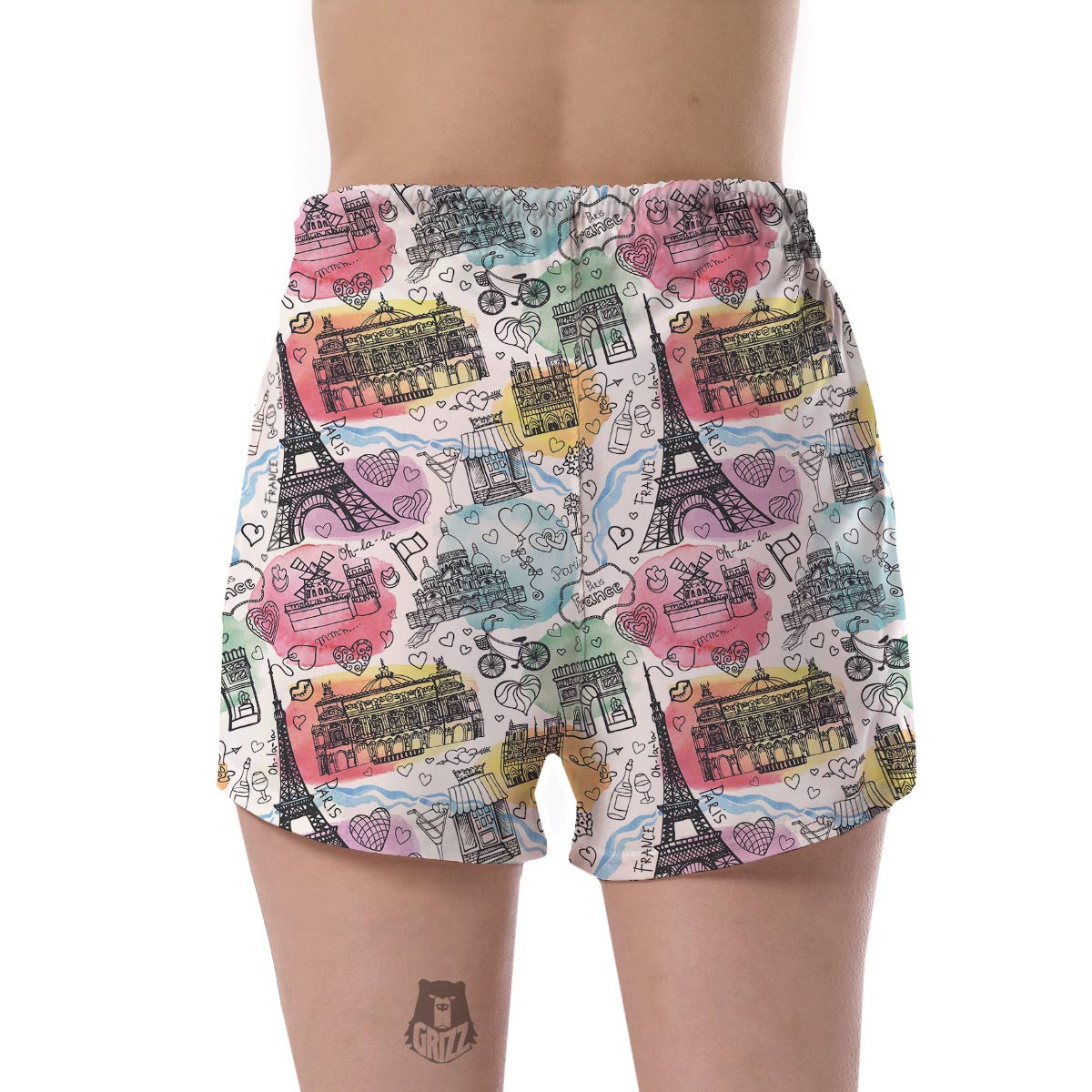 Paris France Print Pattern Women's Shorts-grizzshop
