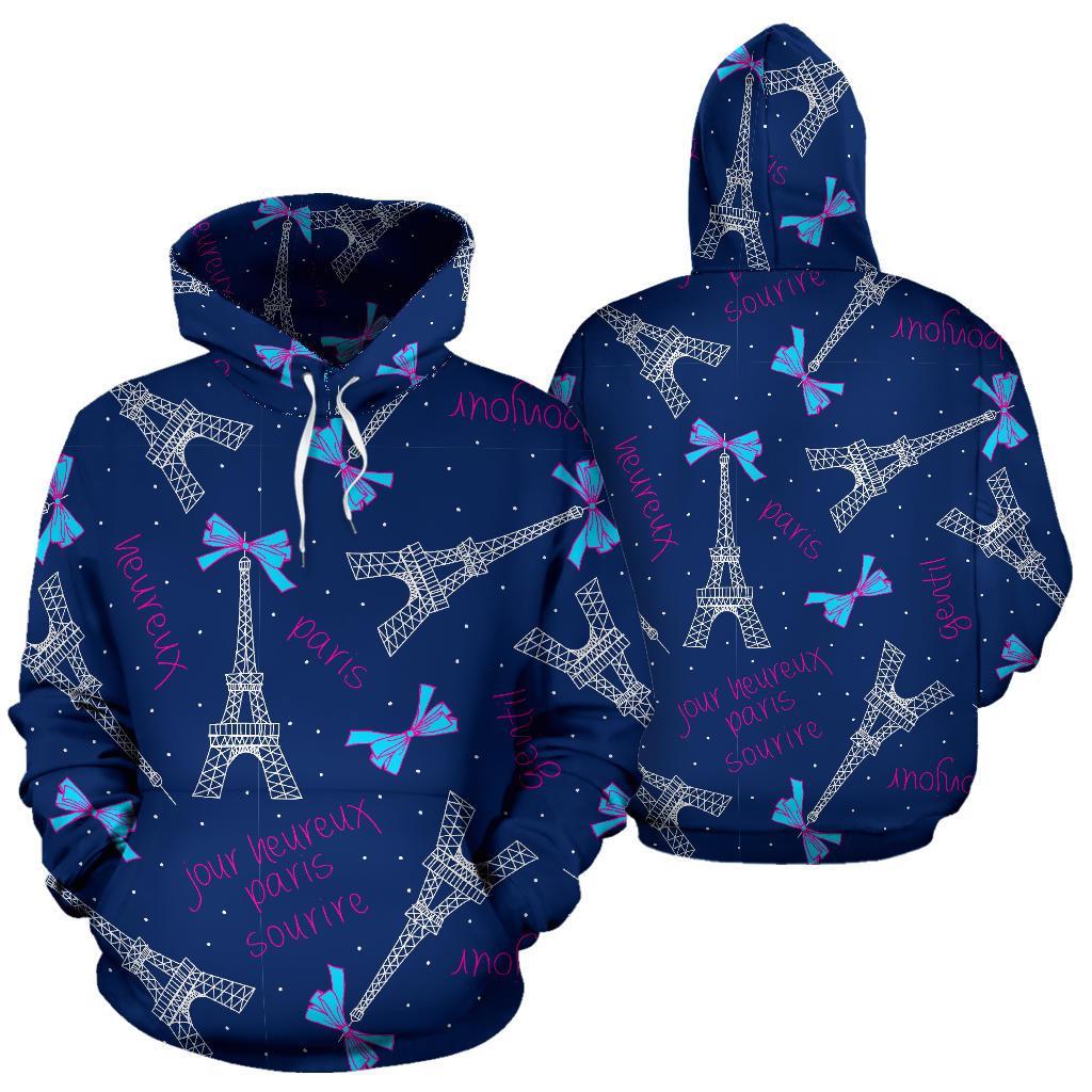 Paris Print Pattern Men Women Pullover Hoodie-grizzshop