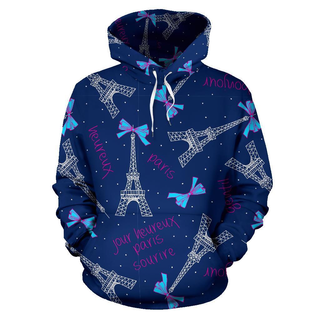 Paris Print Pattern Men Women Pullover Hoodie-grizzshop