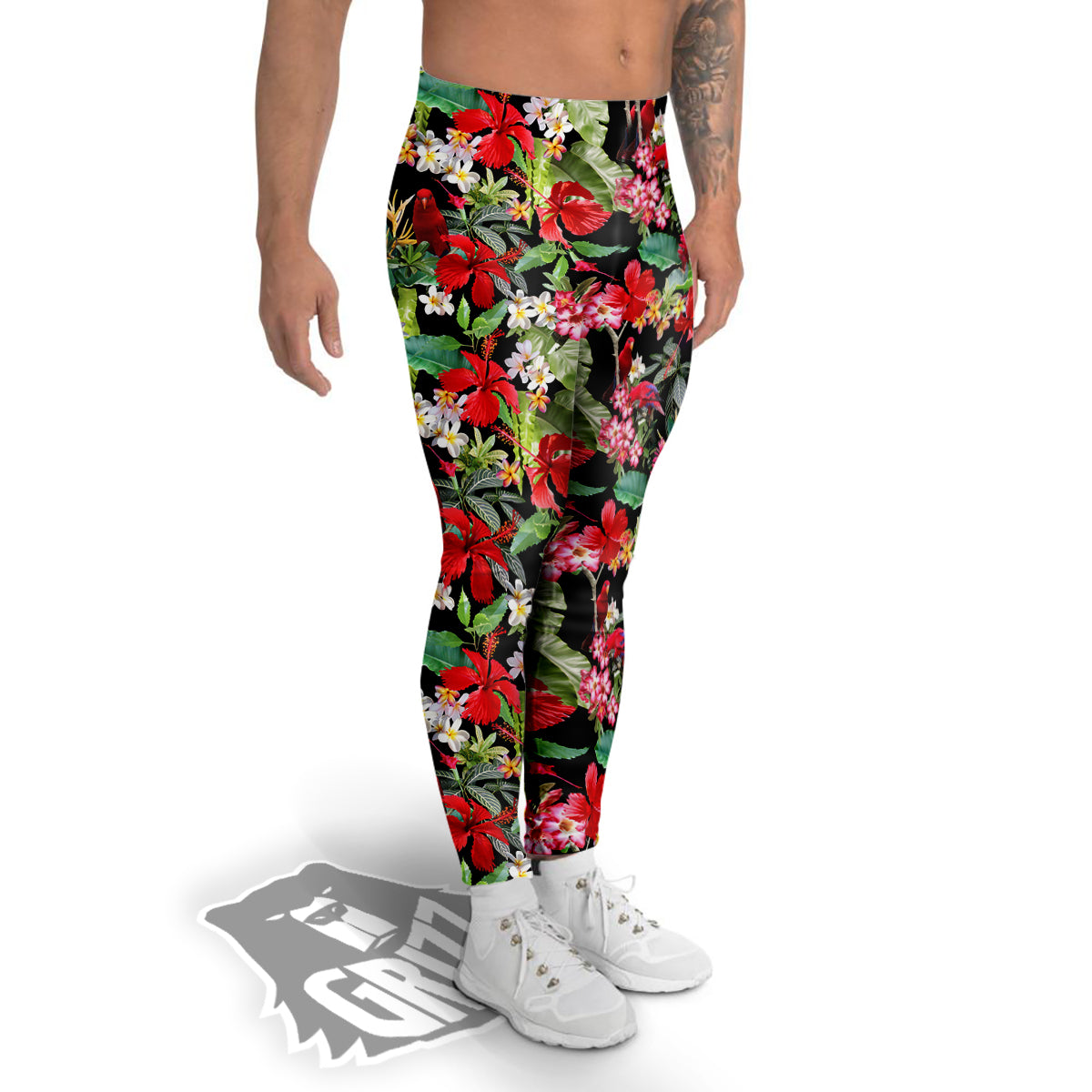 Parrot Hawaiian Tropical Print Pattern Men's Leggings-grizzshop