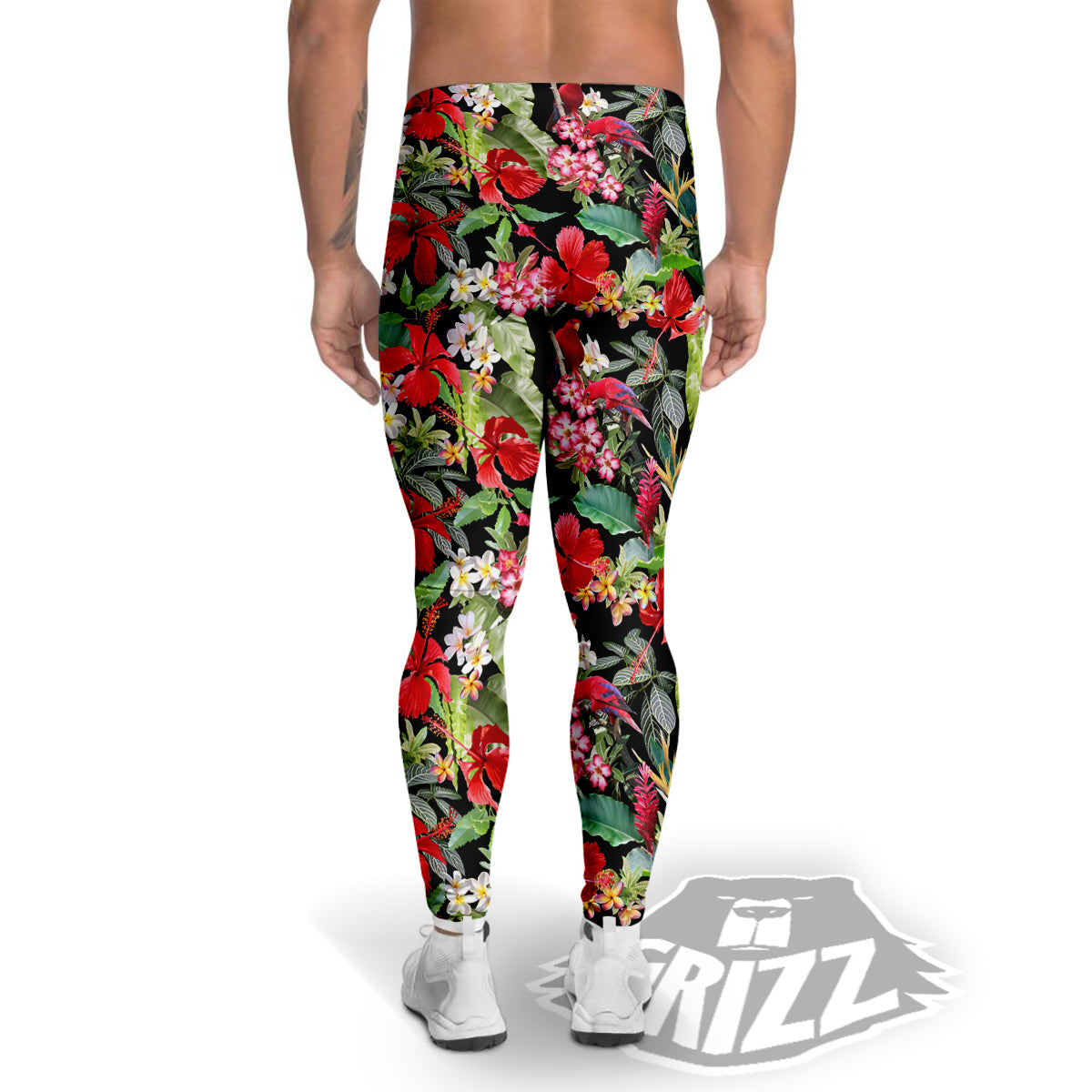 Parrot Hawaiian Tropical Print Pattern Men's Leggings-grizzshop