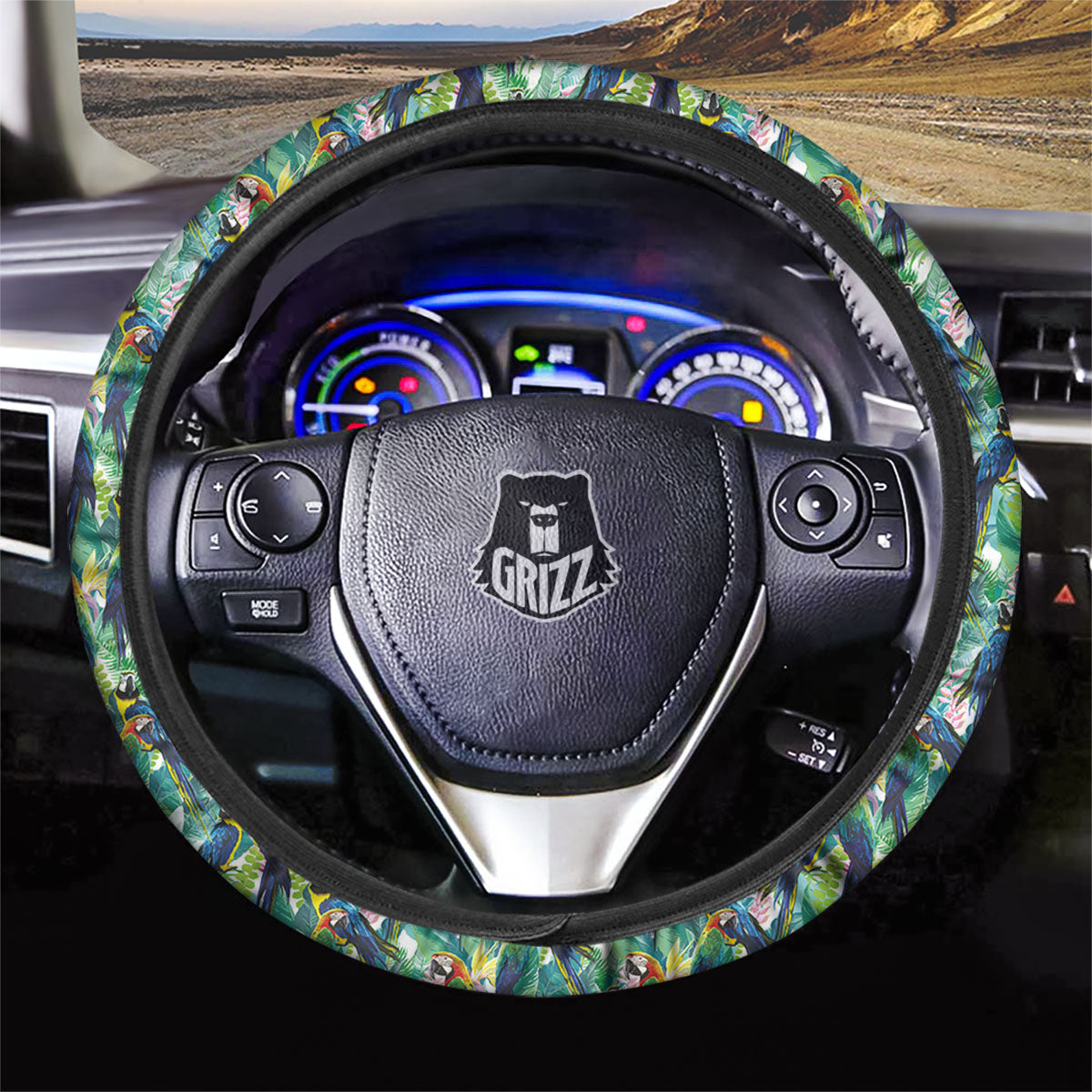 Parrot Macaw Print Pattern Car Steering Wheel Cover-grizzshop