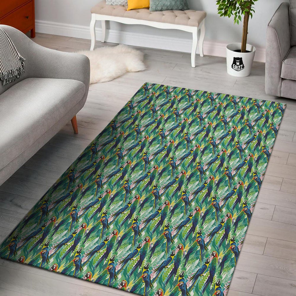Parrot Macaw Print Pattern Floor Mat-grizzshop