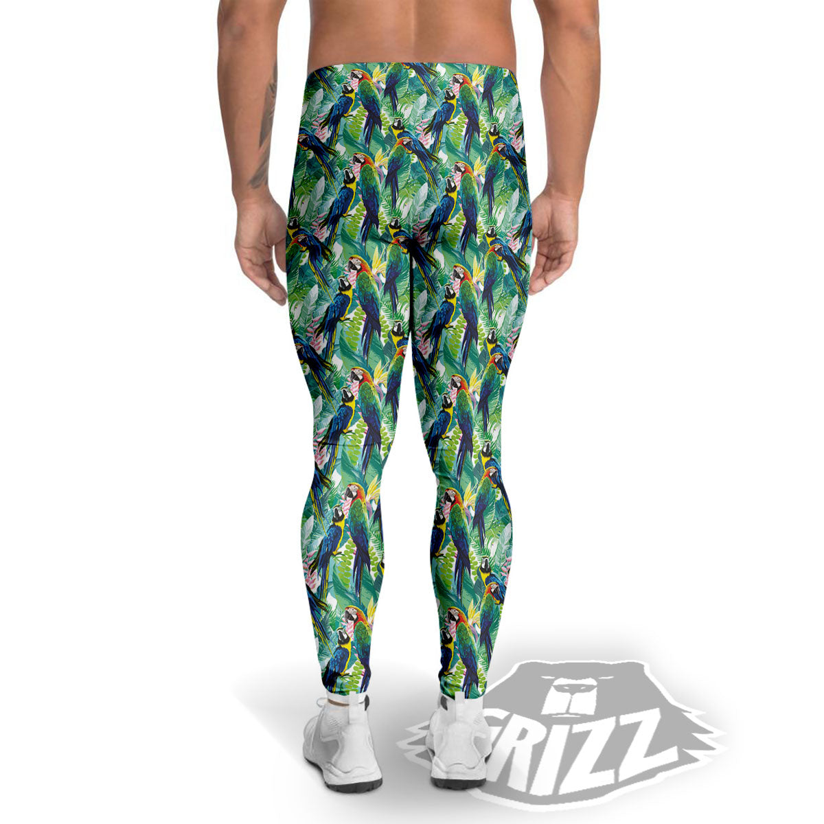 Parrot Macaw Print Pattern Men's Leggings-grizzshop