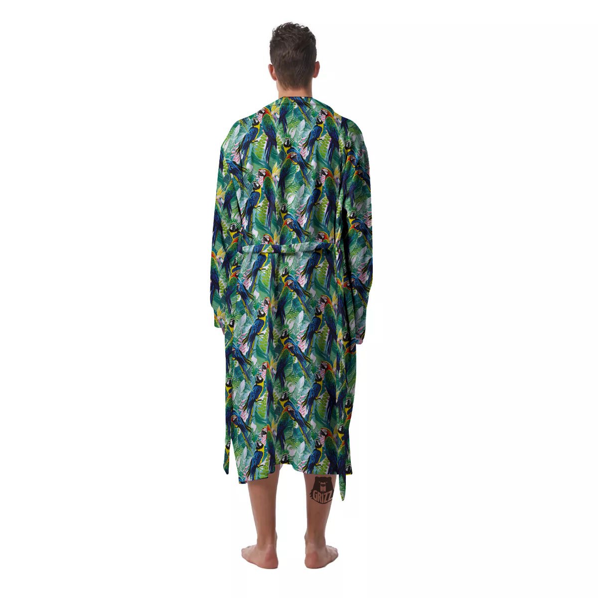 Parrot Macaw Print Pattern Men's Robe-grizzshop