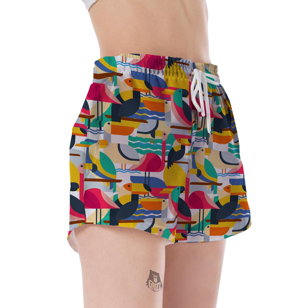 Parrot Pattern Print Women's Shorts-grizzshop