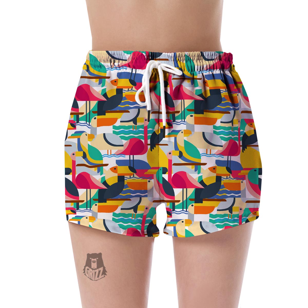 Parrot Pattern Print Women's Shorts-grizzshop