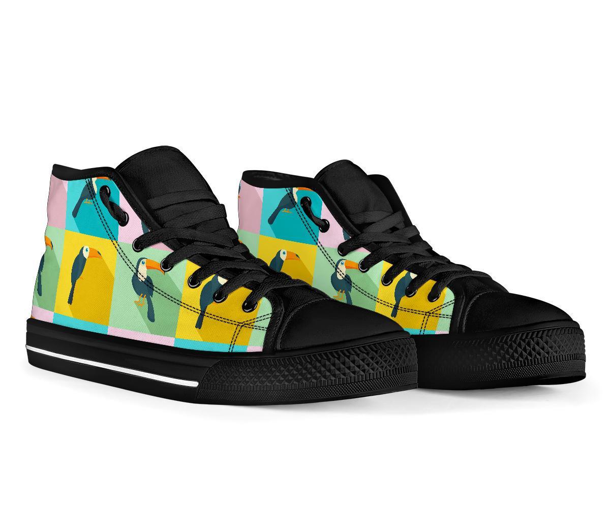Parrot Print Pattern Men Women's High Top Shoes-grizzshop