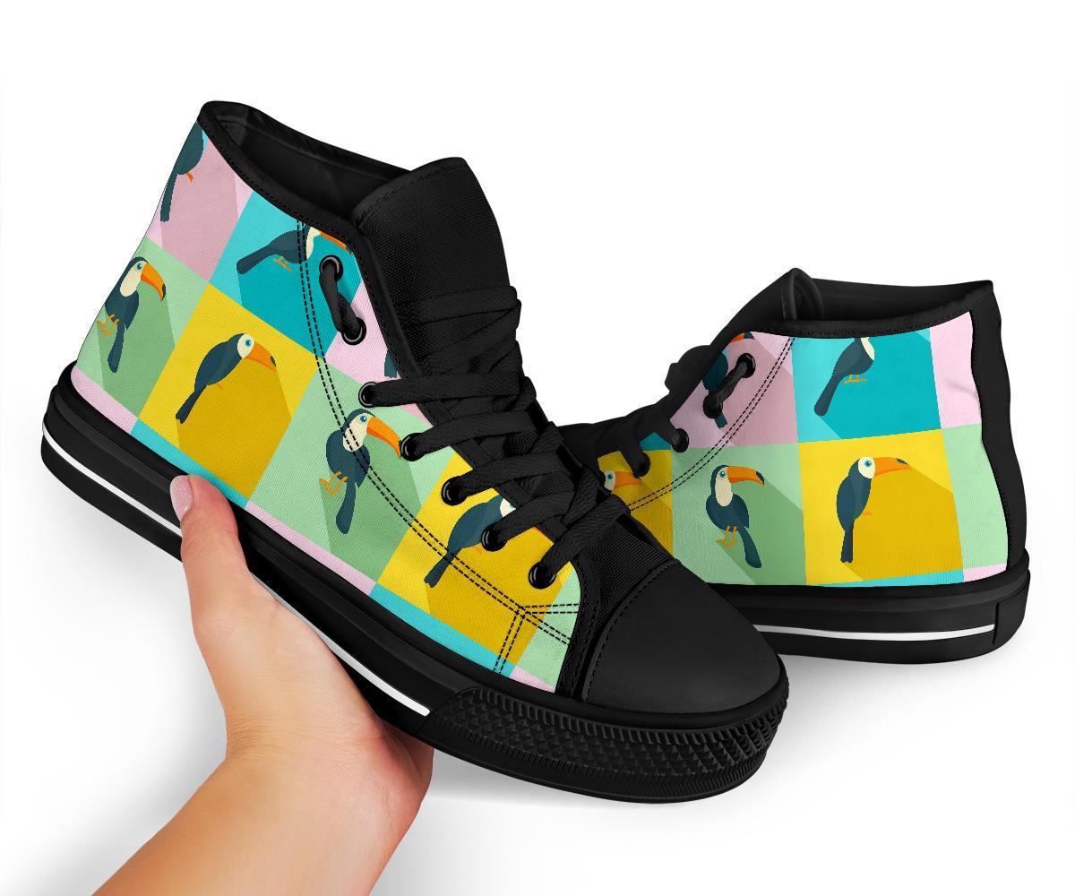 Parrot Print Pattern Men Women's High Top Shoes-grizzshop