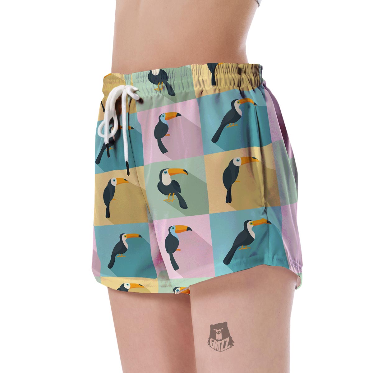 Parrot Print Pattern Women's Shorts-grizzshop