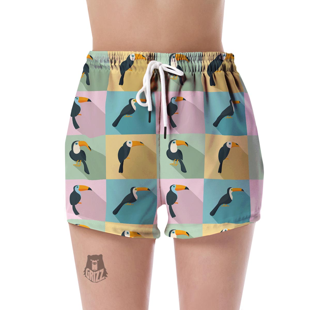 Parrot Print Pattern Women's Shorts-grizzshop