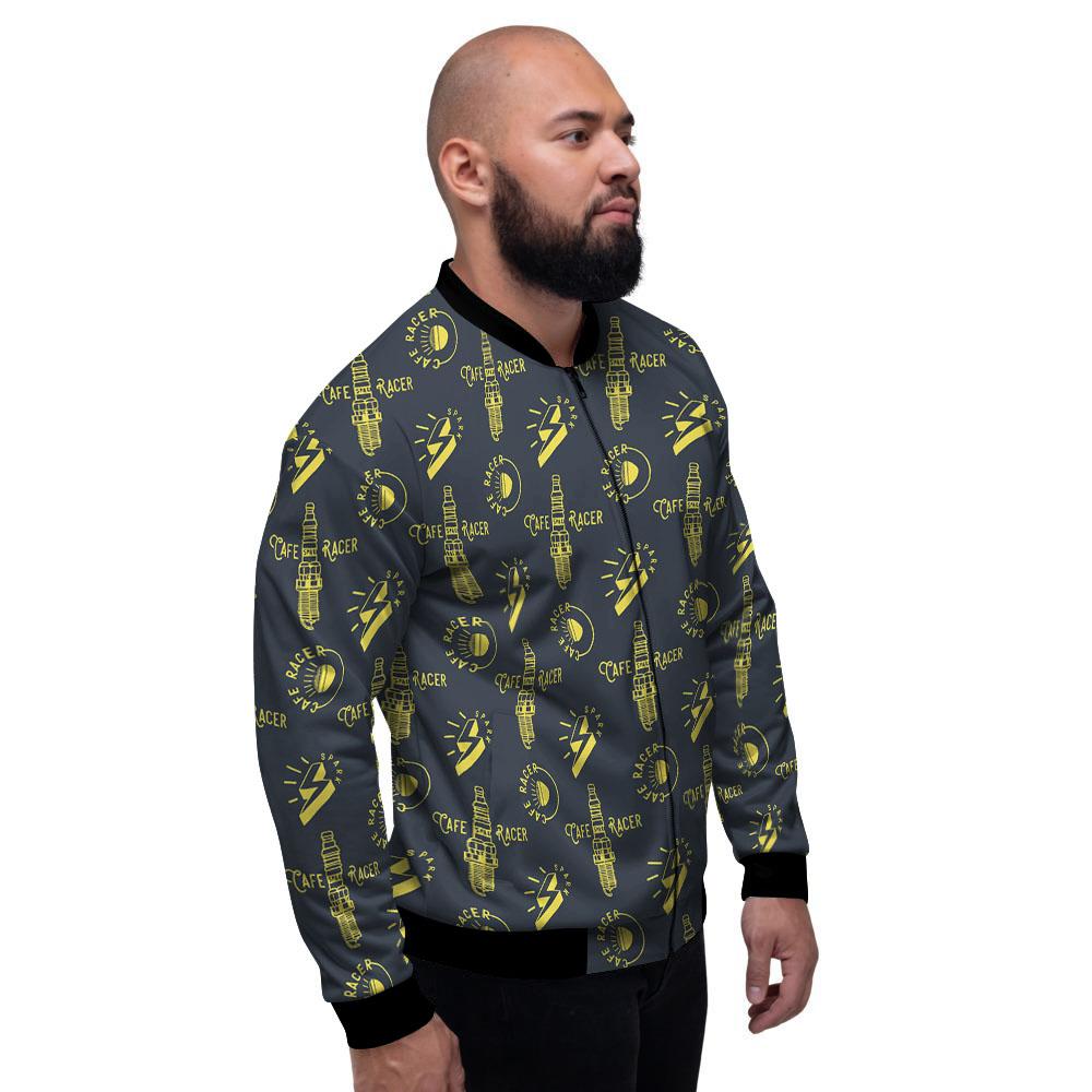 Parts Motorcycle Print Pattern Men's Bomber Jacket-grizzshop