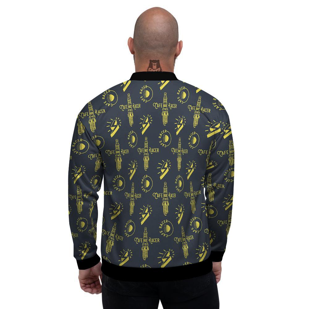Parts Motorcycle Print Pattern Men's Bomber Jacket-grizzshop