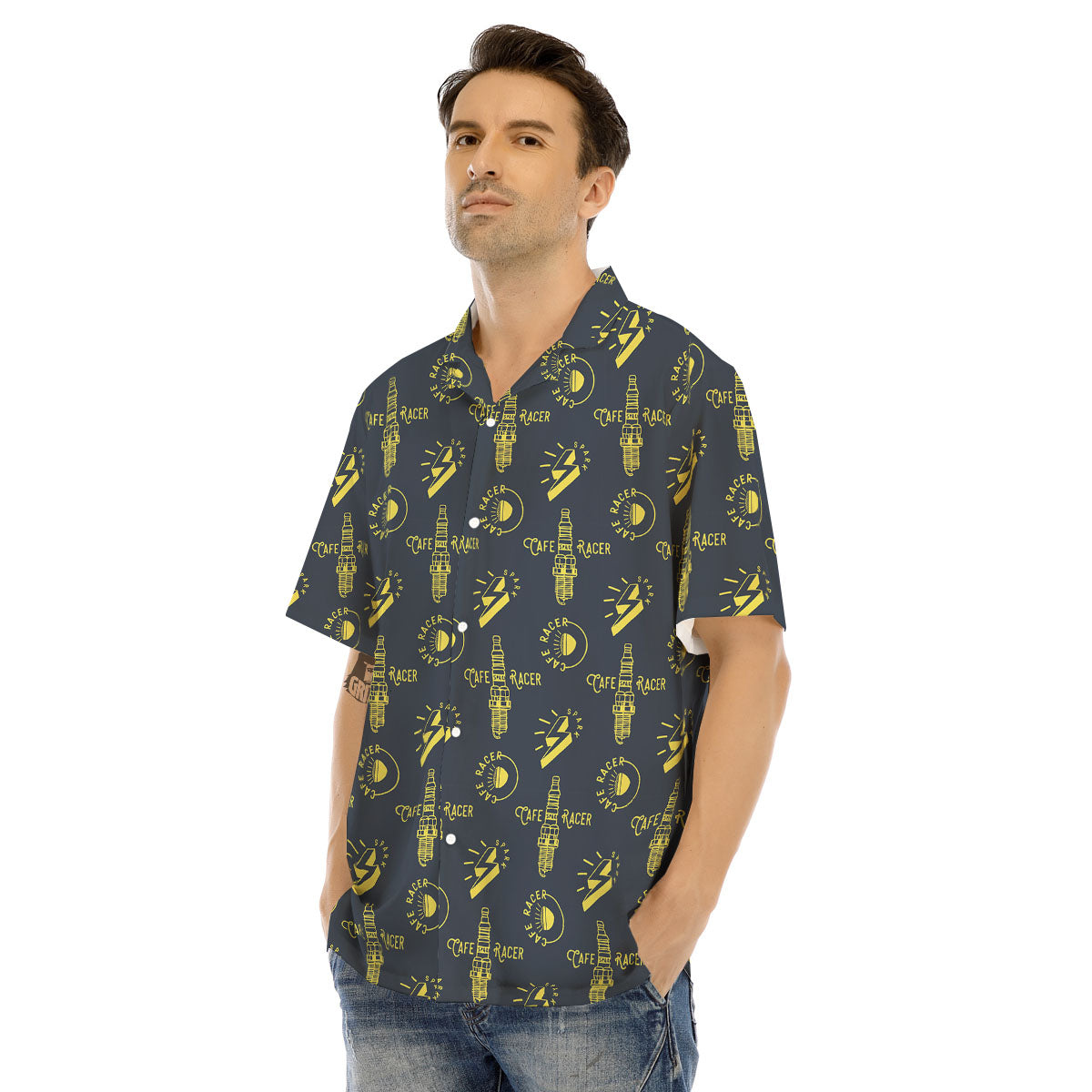 Parts Motorcycle Print Pattern Men's Hawaiian Shirt-grizzshop
