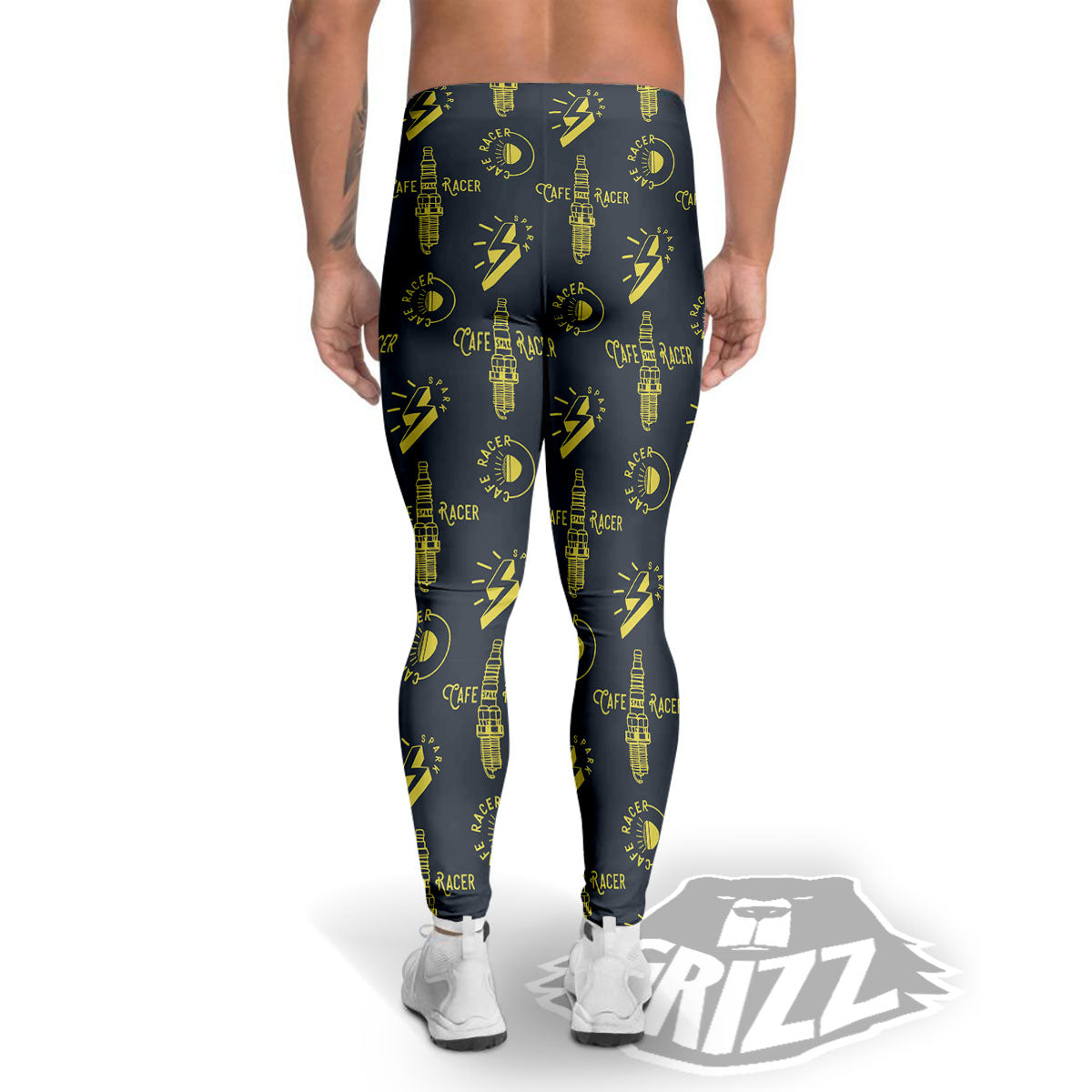 Parts Motorcycle Print Pattern Men's Leggings-grizzshop