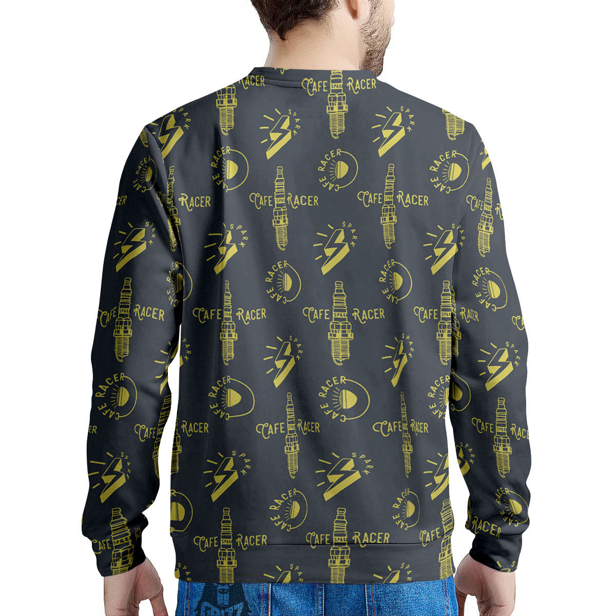 Parts Motorcycle Print Pattern Men's Sweatshirt-grizzshop