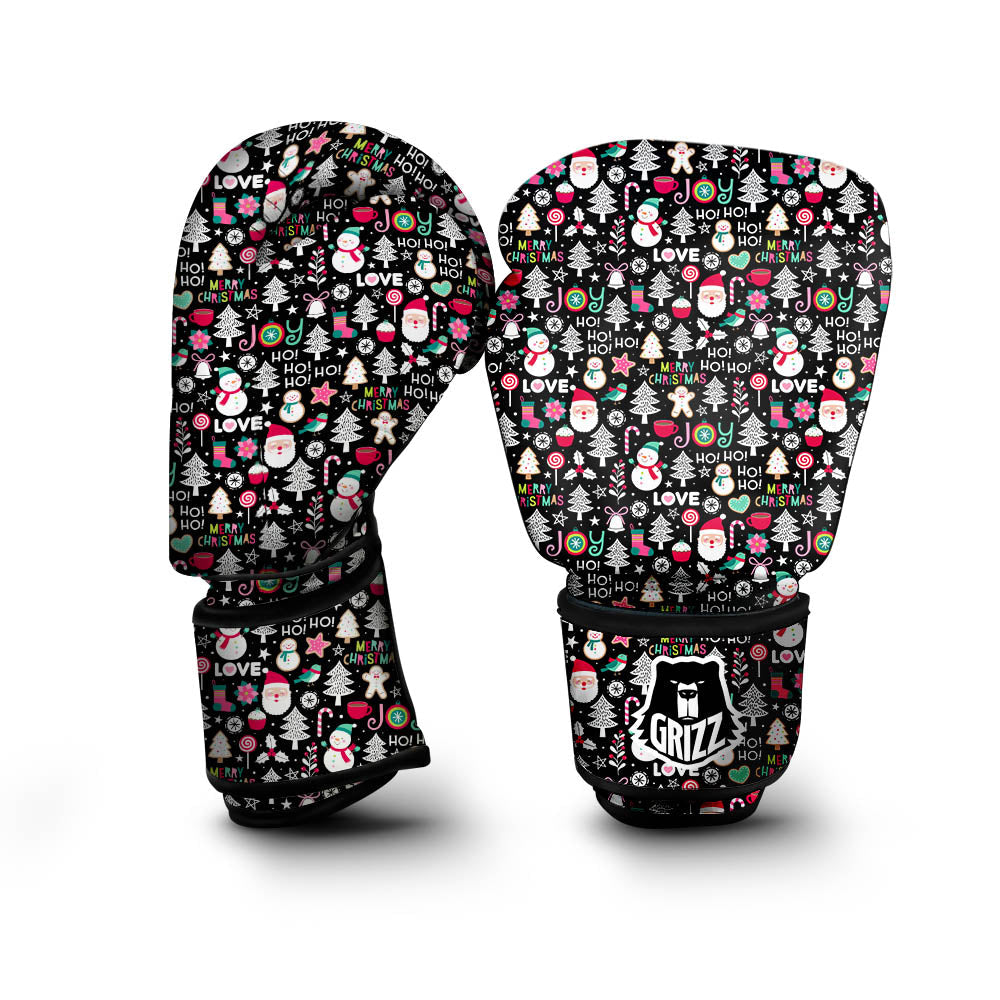 Party Elements Christmas Print Pattern Boxing Gloves-grizzshop