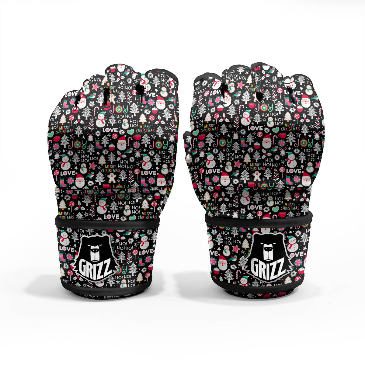 Party Elements Christmas Print Pattern MMA Gloves-grizzshop