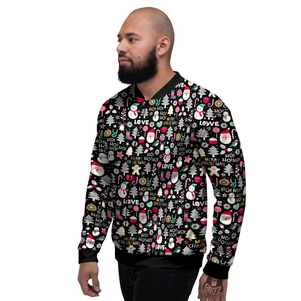 Party Elements Christmas Print Pattern Men's Bomber Jacket-grizzshop