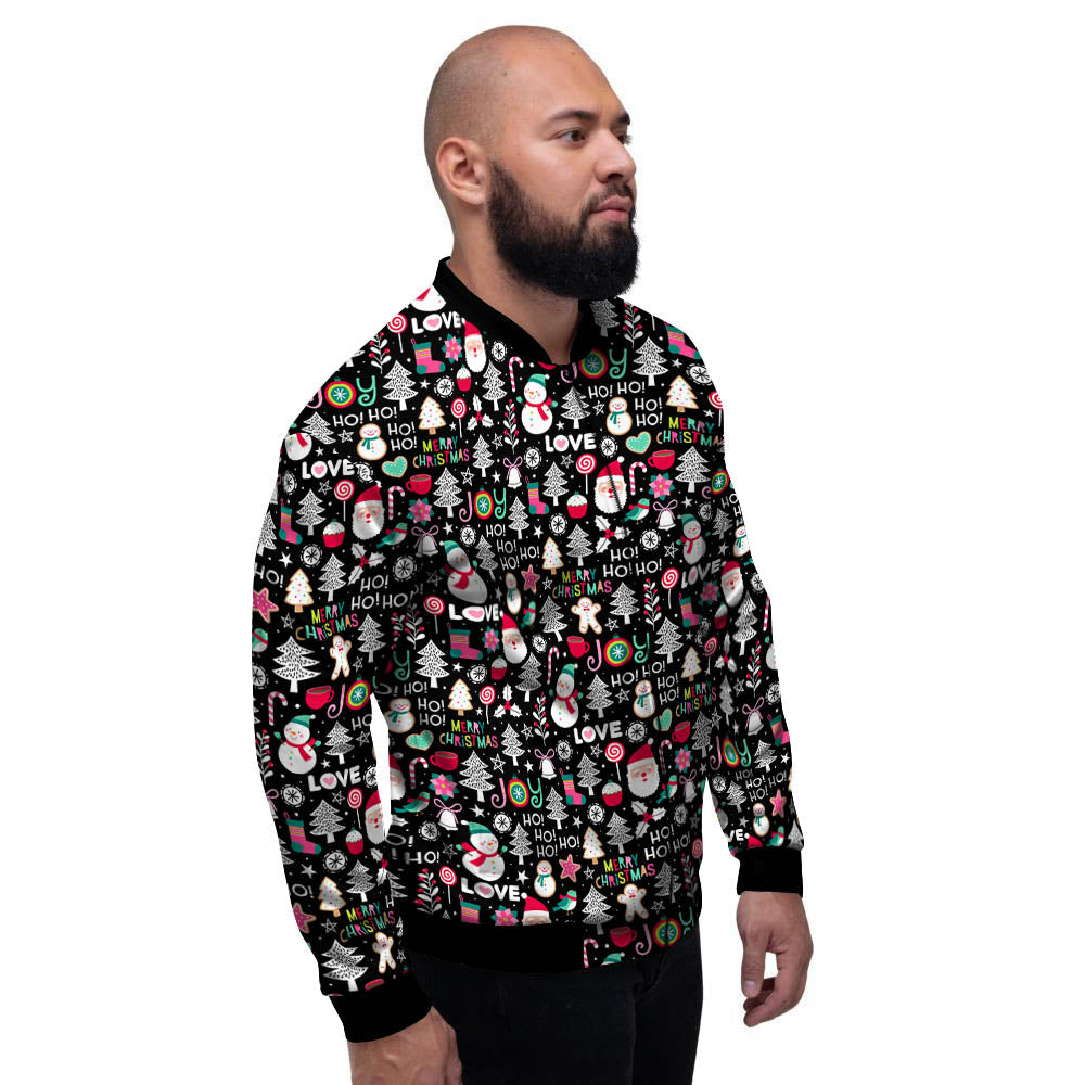Party Elements Christmas Print Pattern Men's Bomber Jacket-grizzshop