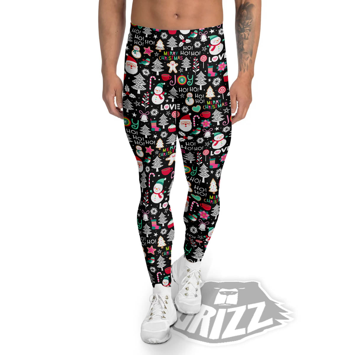 Party Elements Christmas Print Pattern Men's Leggings-grizzshop