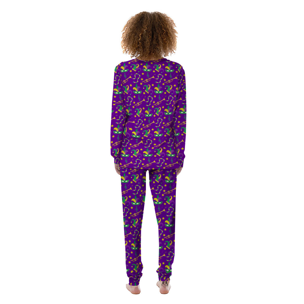 Party Mardi Gras Print Pattern Women's Pajamas-grizzshop