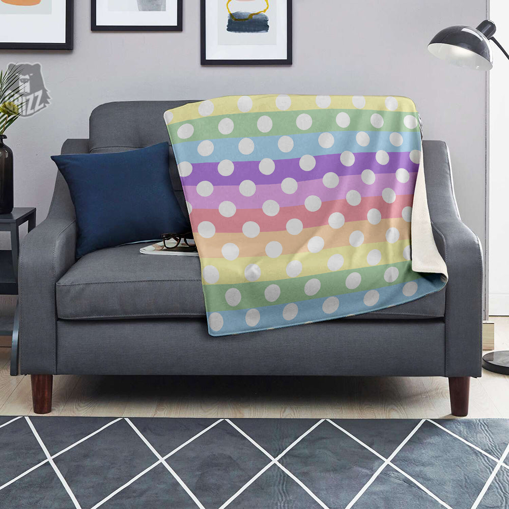 Pastel Color Polka Dot Print Pattern Blanket-grizzshop