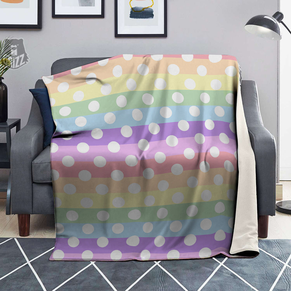 Pastel Color Polka Dot Print Pattern Blanket-grizzshop