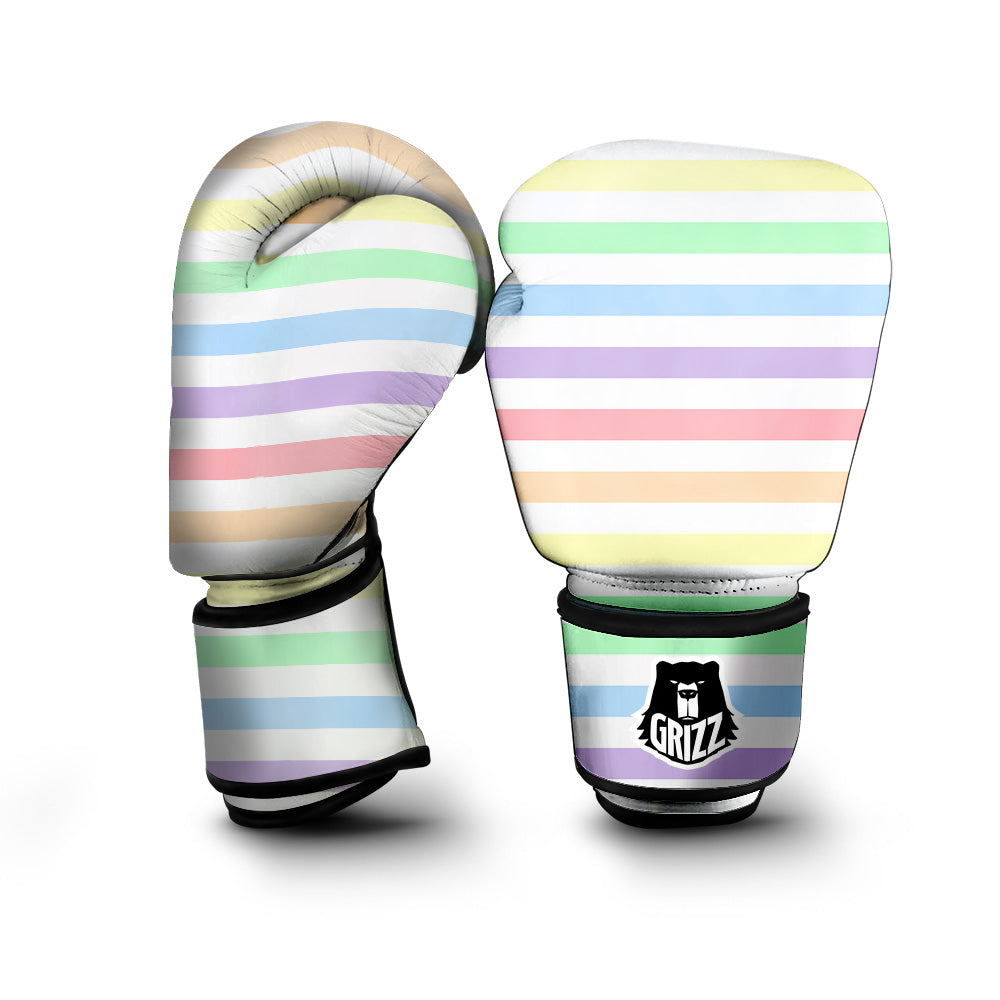 Pastel Color Striped Print Boxing Gloves-grizzshop
