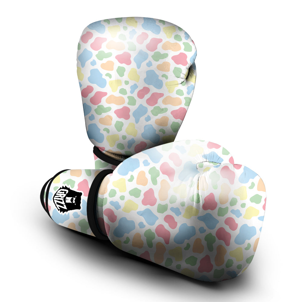 Pastel Cow Print Pattern Boxing Gloves-grizzshop
