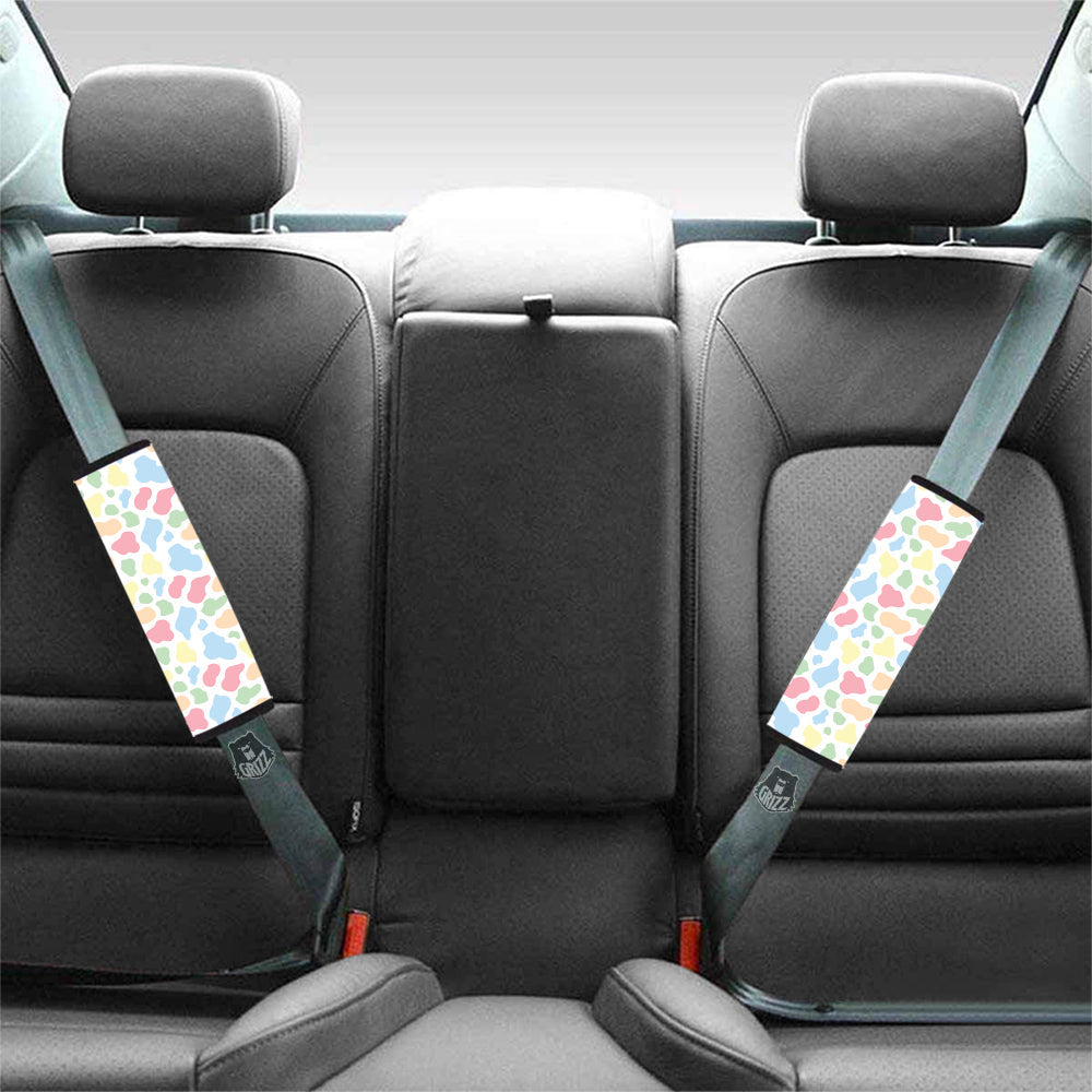 Pastel Cow Print Pattern Car Seat Belt Cover-grizzshop
