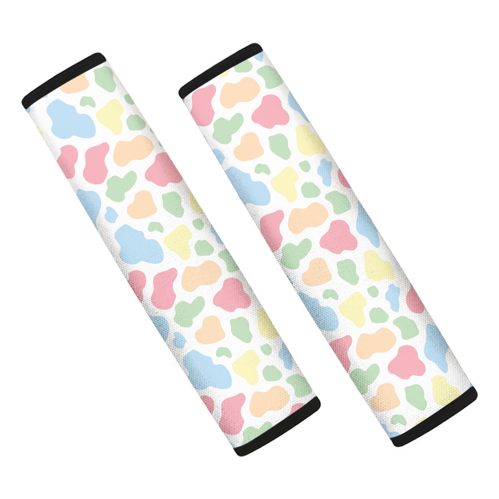 Pastel Cow Print Pattern Car Seat Belt Cover-grizzshop