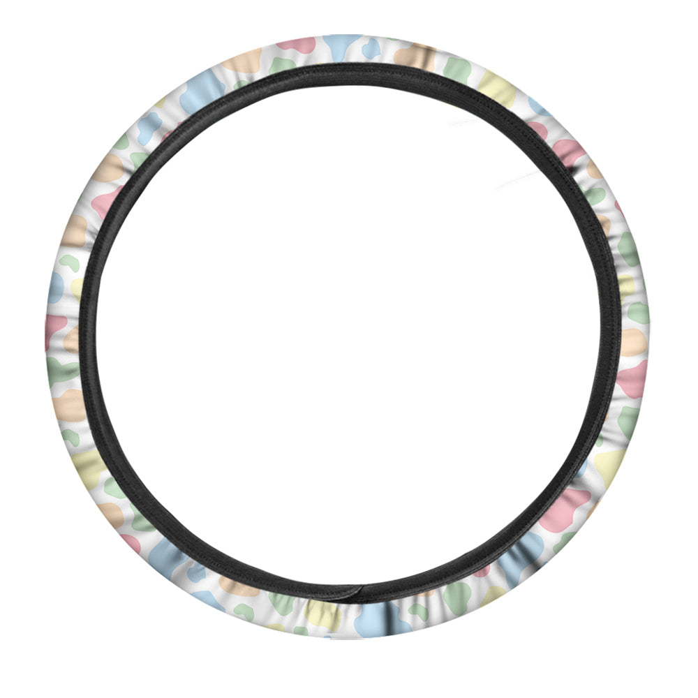 Pastel Cow Print Pattern Car Steering Wheel Cover-grizzshop