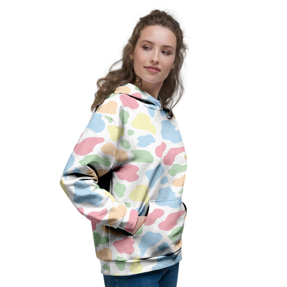 Pastel Cow Print Pattern Women's Hoodie-grizzshop