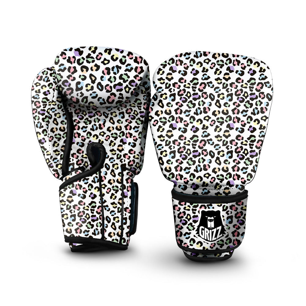 Pastel Leopard Print Pattern Boxing Gloves-grizzshop